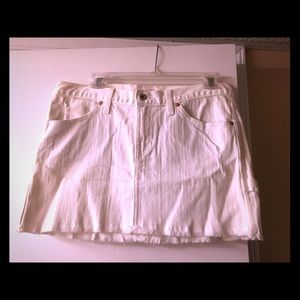 White jean skirt